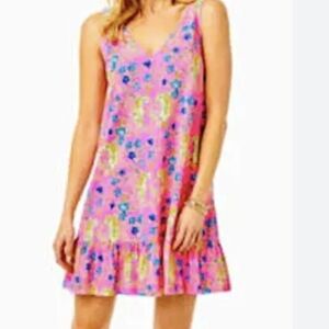 Lilly Pulitzer Camilla Swing Dress in the Prosecco Pink Tigress Garden print